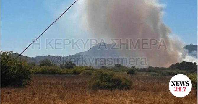 Φωτιά στους Γιαννάδες Κέρκυρας