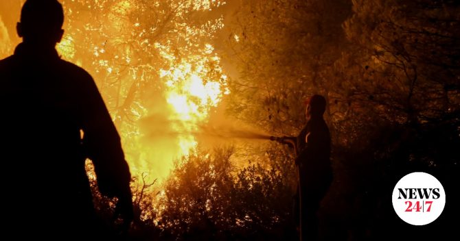 “Κόλαση” φωτιάς εν μέσω θυελλωδών ανέμων – Δύσκολη νύχτα σε Ρέθυμνο και Πάρο