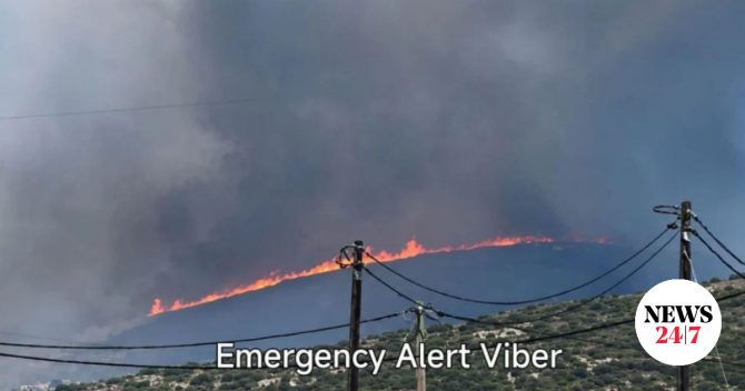 Φωτιά στην Πάρο: 14 εναέρια μέσα στη μάχη με τις φλόγες