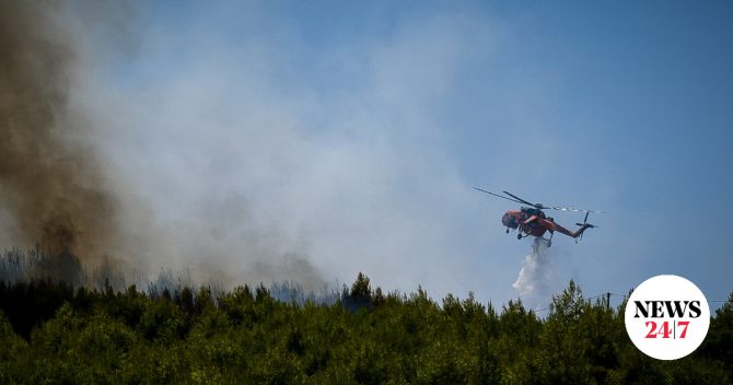 Χωρίς ενεργό μέτωπο η φωτιά στα Βασιλικά Θεσσαλονίκης