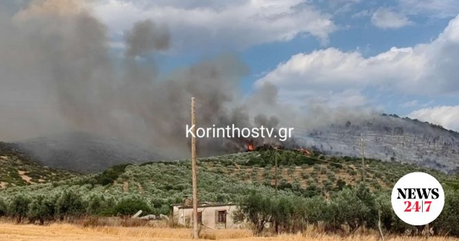 Φωτιά στο Σπαθοβούνι Κορινθίας – Μεγάλη κινητοποίηση, 112 για ετοιμότητα