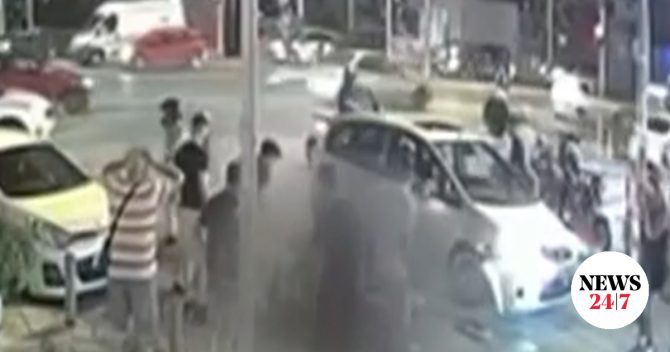 Θεσσαλονίκη: Η στιγμή της σύγκρουσης του αυτοκινήτου με τον 23χρονο μοτοσικλετιστή