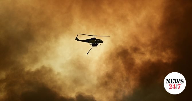 Συγκρούστηκαν δύο ελικόπτερα που επιχειρούσαν στην Ψάθα