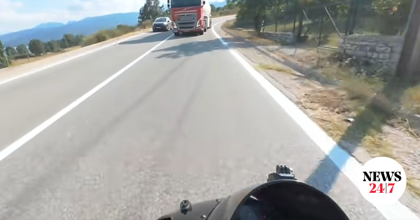 Βίντεο που εξοργίζει: Βυτιοφόρο έκανε προσπέραση σε ”τυφλή” στροφή, μοτοσικλετιστής γλίτωσε από τύχη