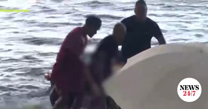 Φωτιά στη Χαλκιδική: Ναυαγοσώστης σώζει πυροσβέστη που κατέρρευσε στην παραλία