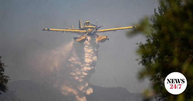 Φωτιά σε δασική έκταση στη Σκύρο – Μήνυμα του 112 για εκκένωση