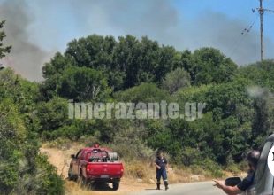 Φωτιά στις Βολίμες Ζακύνθου – Μήνυμα του 112 στις Ελιές