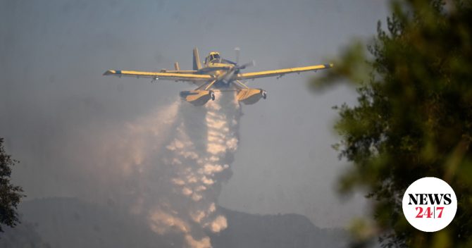 Φωτιά στο Τεμπλόνι Κέρκυρας – Στη μάχη και εναέρια μέσα