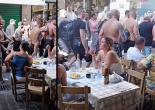 Οπαδοί της Λέφσκι έκαναν βόλτες ημίγυμνοι στο Μοναστηράκι (VIDEO)