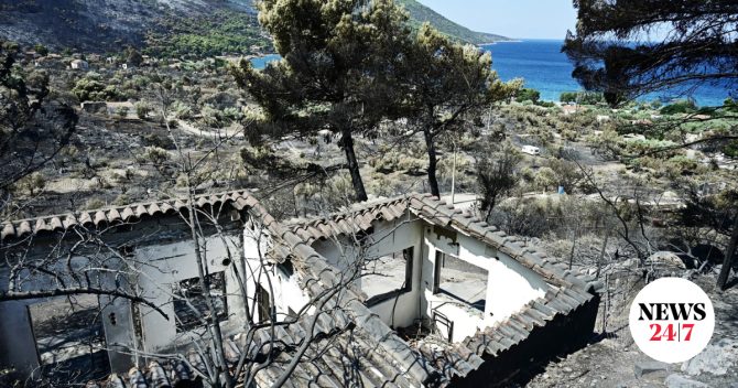 Κρανίου τόπος το Πόρτο Γερμενό από το πέρασμα της φωτιάς