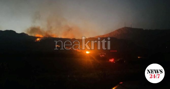 Σητεία: Οριοθετημένη η φωτιά στα Αχλάδια – Μάχη για πλήρη κατάσβεσή της