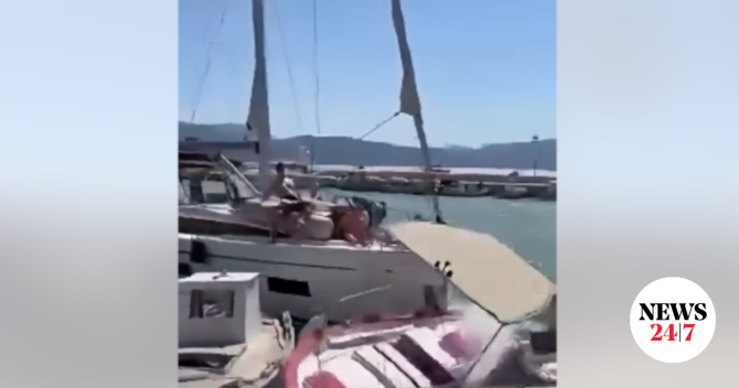 “Τρελή” πορεία ιστιοφόρου στην Λευκάδα: Έπεσε πάνω σε ελλιμενισμένα σκάφη