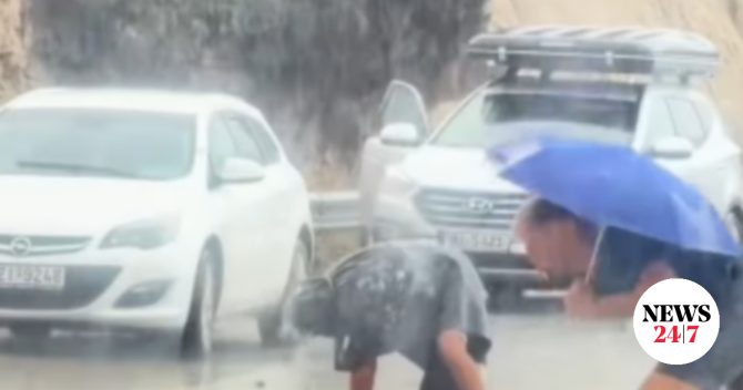 Κρήτη: Απίστευτες εικόνες από την κακοκαιρία – Πολίτες απομάκρυναν πέτρες από κατολισθήσεις