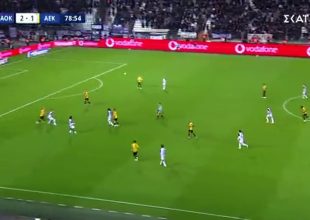 Ο Εντιαγέ το 3-1 για τον ΠΑΟΚ, απέναντι σε ανύπαρκτη άμυνα της ΑΕΚ