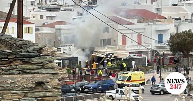 Φωτιά σε χρωματοπωλείο στην Τήνο