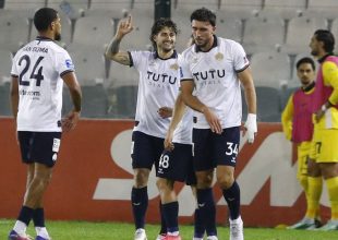 Ο Σαγάλ ισοφάρισε για την Κηφισιά με εξαιρετικό σουτ έξω από την περιοχή και πανηγύρισε φουσκώνοντας ένα μπαλόνι