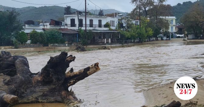 Κακοκαιρία στη Μαγνησία: Κομμένος στα δύο ο Πλατανιάς, εγκλωβισμένοι 50 κάτοικοι – Προβλήματα σε Σκιάθο και Σύμη